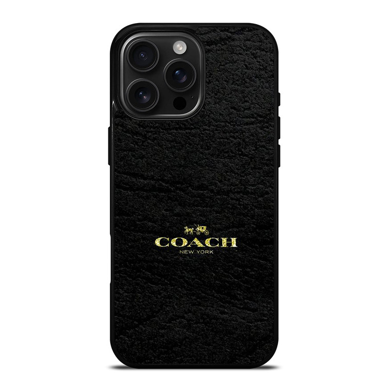 COACH LOGO TEXTURE BLACK iPhone 16 Pro Max Case Cover