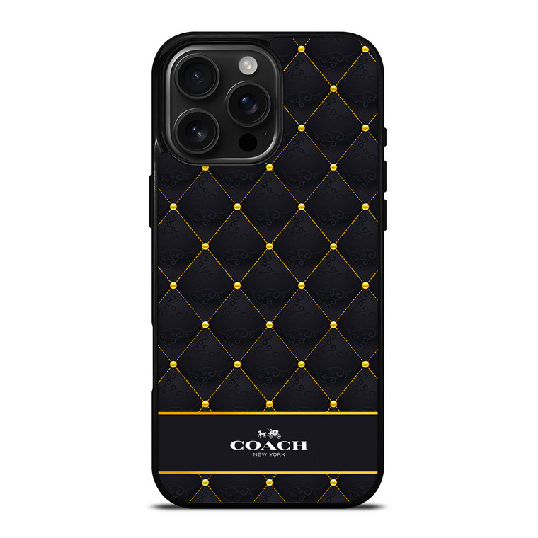 COACH NEW YORK GOLD PATTERN iPhone 16 Pro Max Case Cover