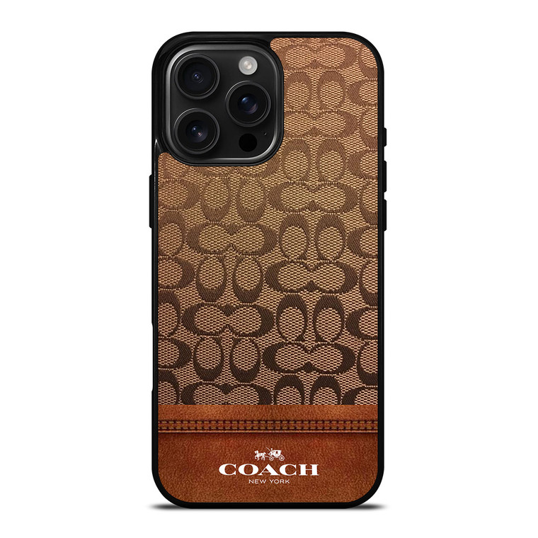 COACH NEW YORK ICON BROWN LOGO iPhone 16 Pro Max Case Cover
