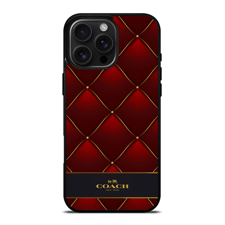 COACH NEW YORK RED GOLD iPhone 16 Pro Max Case Cover