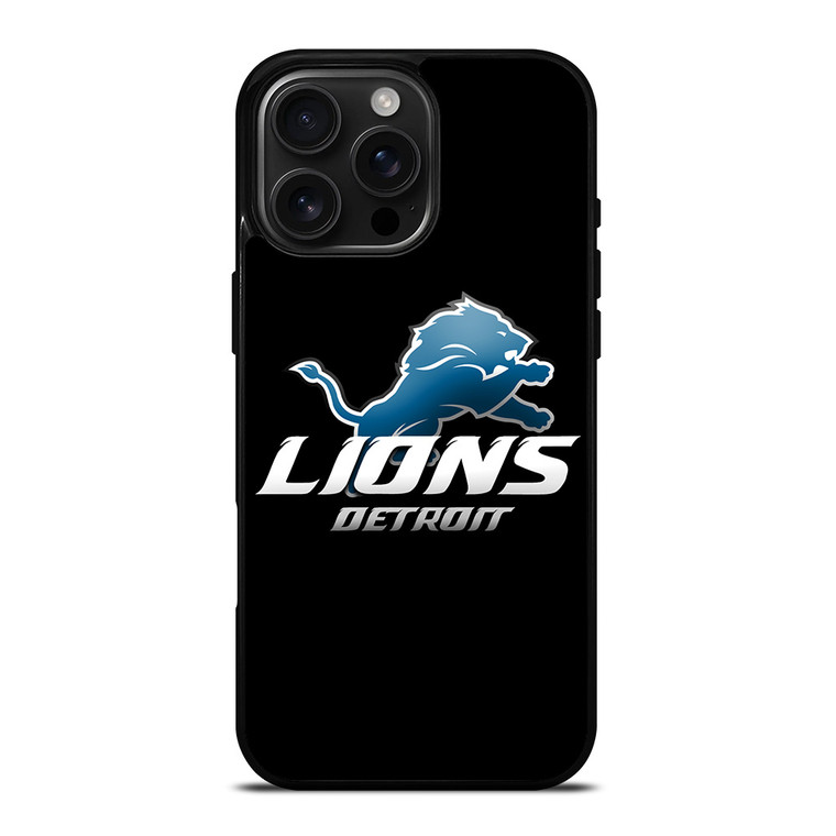 DETROIT LIONS BLACK iPhone 16 Pro Max Case Cover