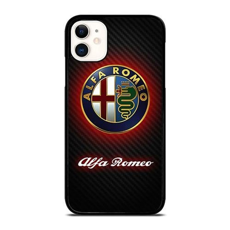 ALFA ROMEO RED CARBON LOGO iPhone 11 Case Cover ALFA ROMEO RED CARBON LOGO iPhone 11 Case Cover