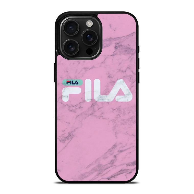 FILA SPORT PINK MARBLE LOGO iPhone 16 Pro Max Case Cover