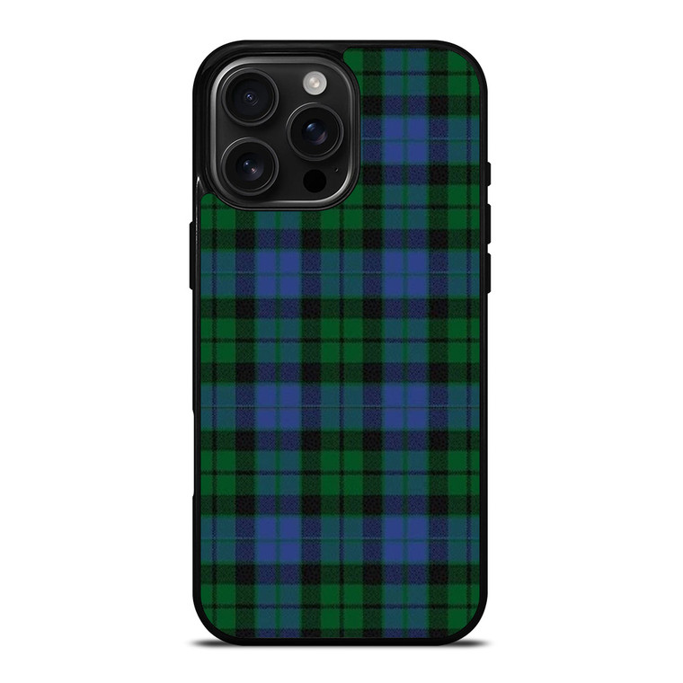GREEN BLUE TARTAN PLAID PATTERN iPhone 16 Pro Max Case Cover