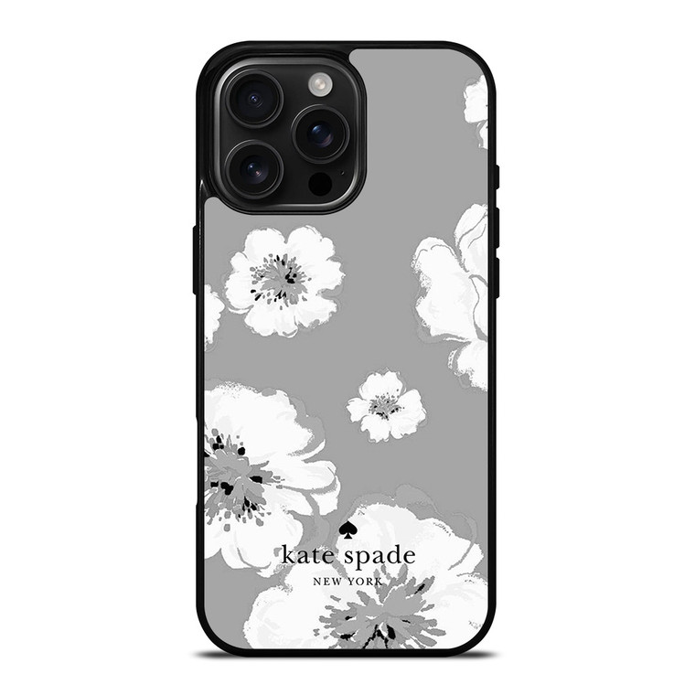 KATE SPADE NEW YORK LOGO FLORAL GRAY iPhone 16 Pro Max Case Cover