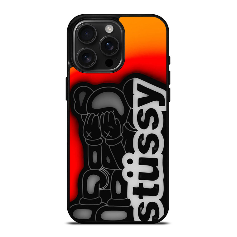 KAWS STUSSY iPhone 16 Pro Max Case Cover