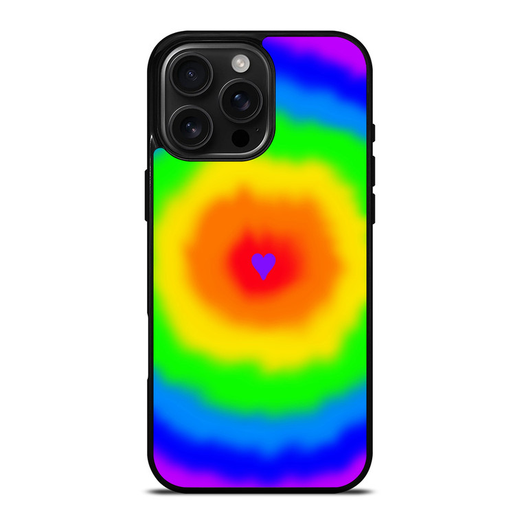 LOVE RAINBOW TIE DYE PATTERN iPhone 16 Pro Max Case Cover