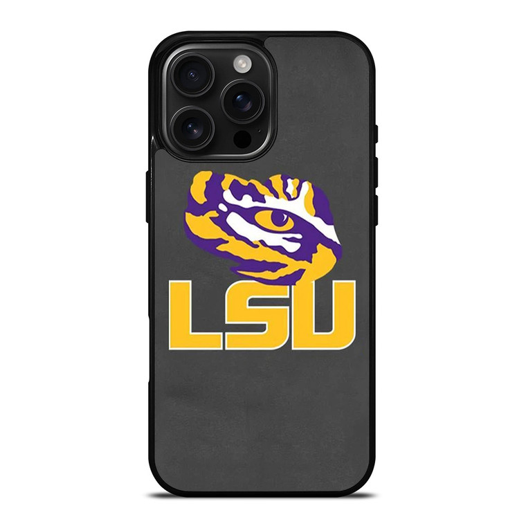 LSU TIGERS LEATHER LOGO iPhone 16 Pro Max Case Cover