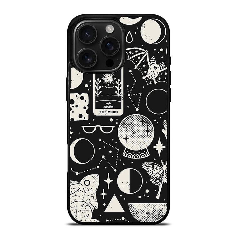 LUNAR PATTERN BLACK WHITE iPhone 16 Pro Max Case Cover