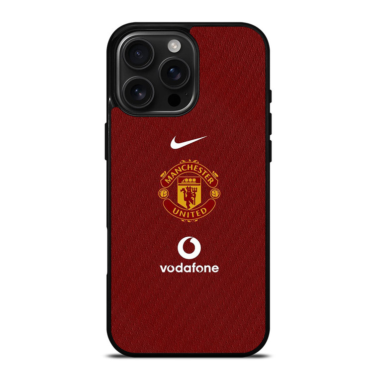 MANCHESTER UNITED FC LOGO FOOTBALL VODAFONE JERSEY iPhone 16 Pro Max Case Cover