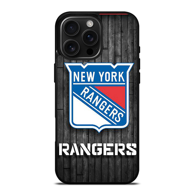 NEW YORK RANGERS WOODEN LOGO iPhone 16 Pro Max Case Cover