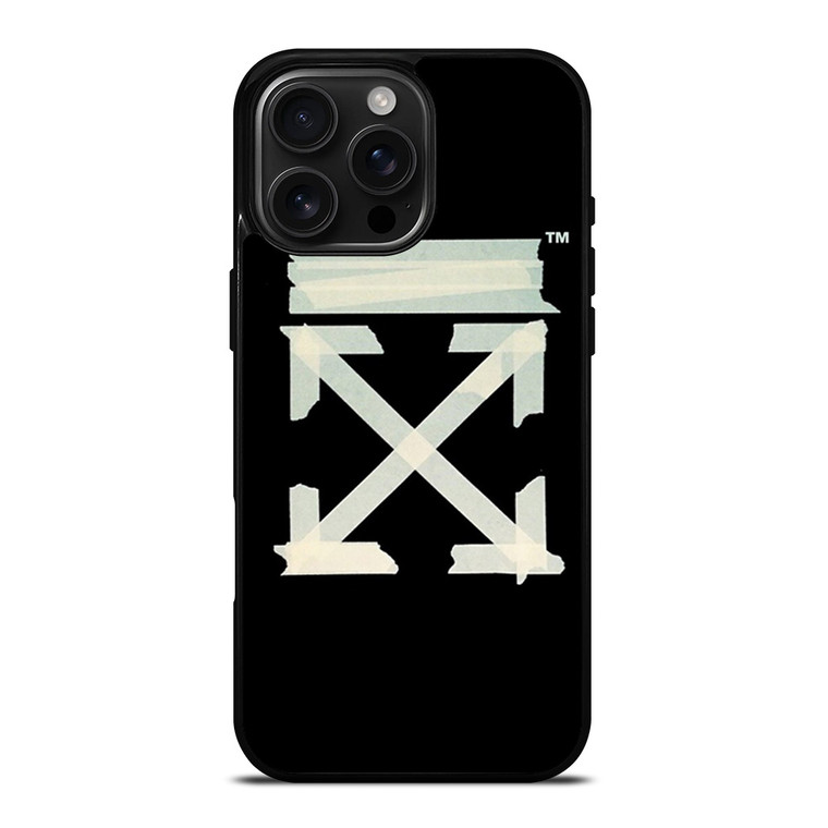 OFF WHITE TAPE LOGO iPhone 16 Pro Max Case Cover
