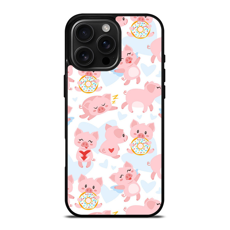 PINK BABY PIGS PATTERN iPhone 16 Pro Max Case Cover