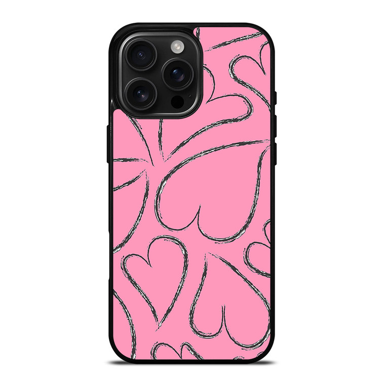 PINK LOVE BRUSHES PATTERN iPhone 16 Pro Max Case Cover