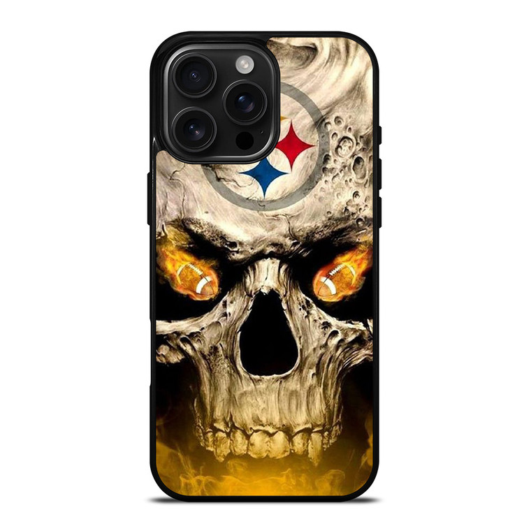 PITTSBURGH STEELERS FOOTBALL SKULL iPhone 16 Pro Max Case Cover