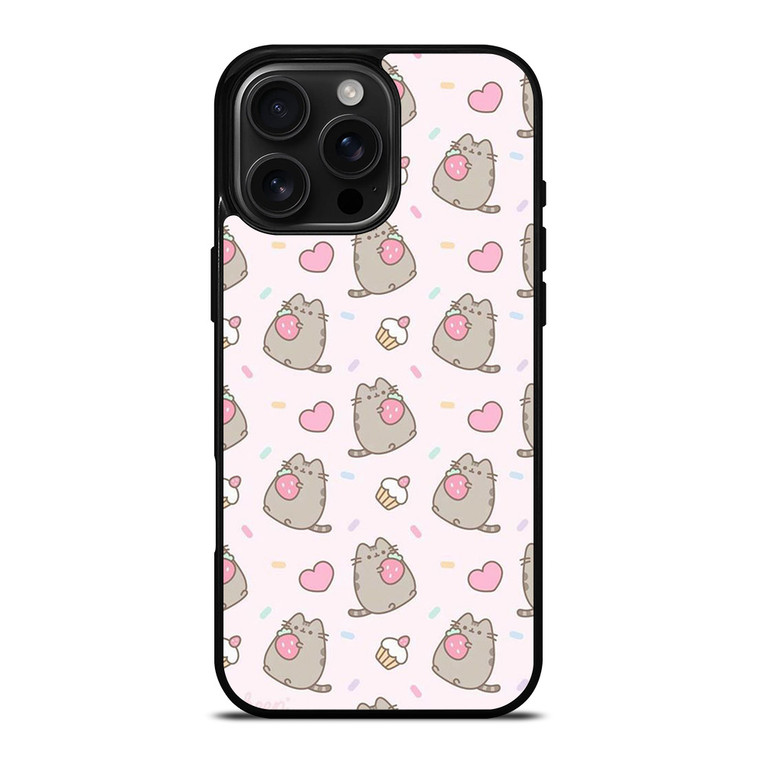 PUSHEEN CAT STRAWBERRY CAKE iPhone 16 Pro Max Case Cover