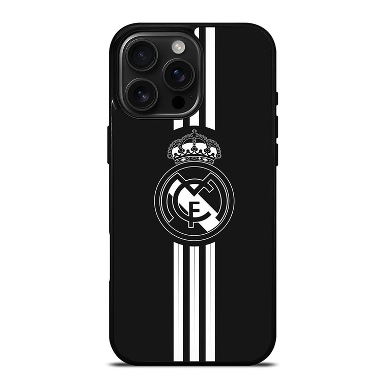 REAL MADRID FC BLACK LOGO iPhone 16 Pro Max Case Cover REAL MADRID FC BLACK LOGO iPhone 16 Pro Max Case Cover