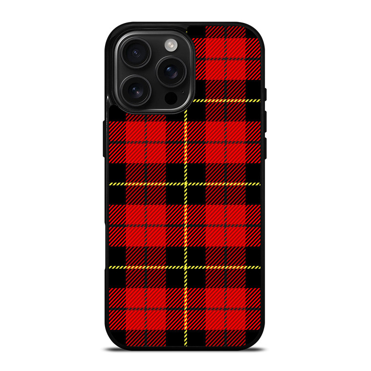 RED BLACK TARTAN PATTERN iPhone 16 Pro Max Case Cover
