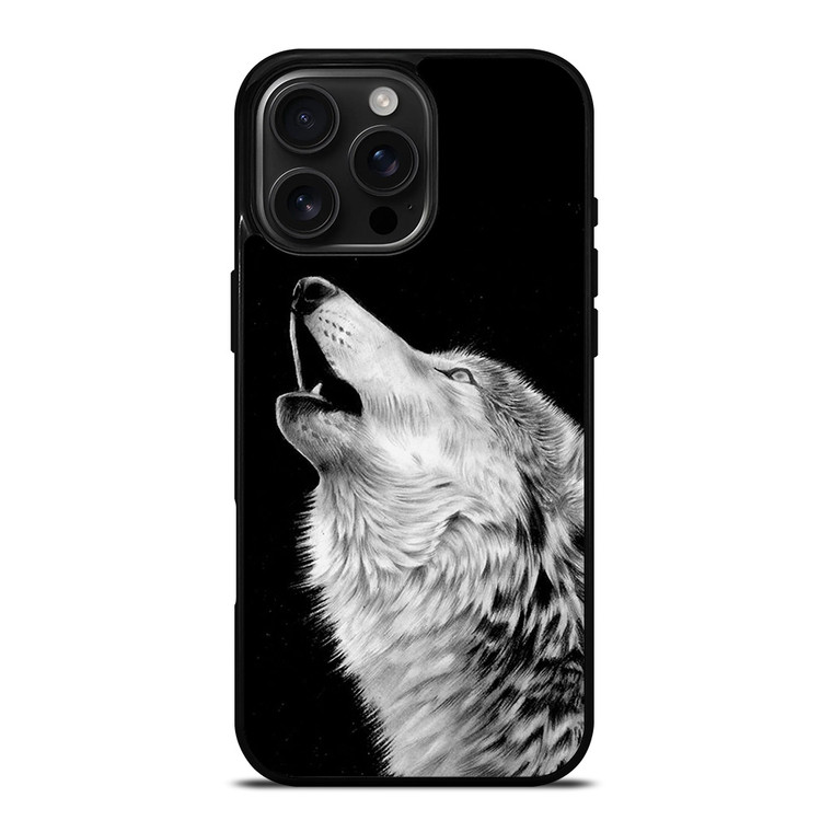ROAR WHITE WOLF iPhone 16 Pro Max Case Cover