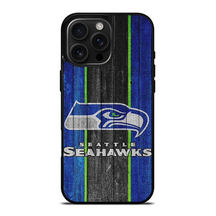 SEATTLE SEAHAWKS WOODEN LOGO NFL iPhone 16 Pro Max Case Cover