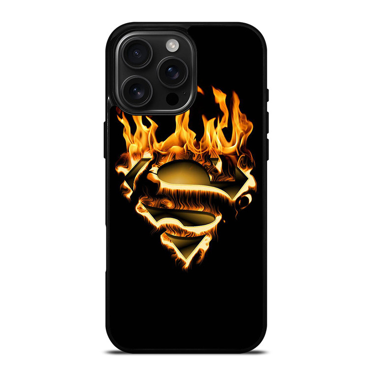 SUPERMAN LOGO FIRE iPhone 16 Pro Max Case Cover