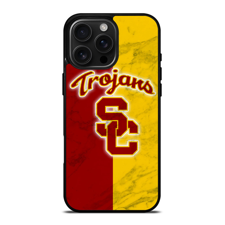 USC TROJANS LOGO MARBLE iPhone 16 Pro Max Case Cover