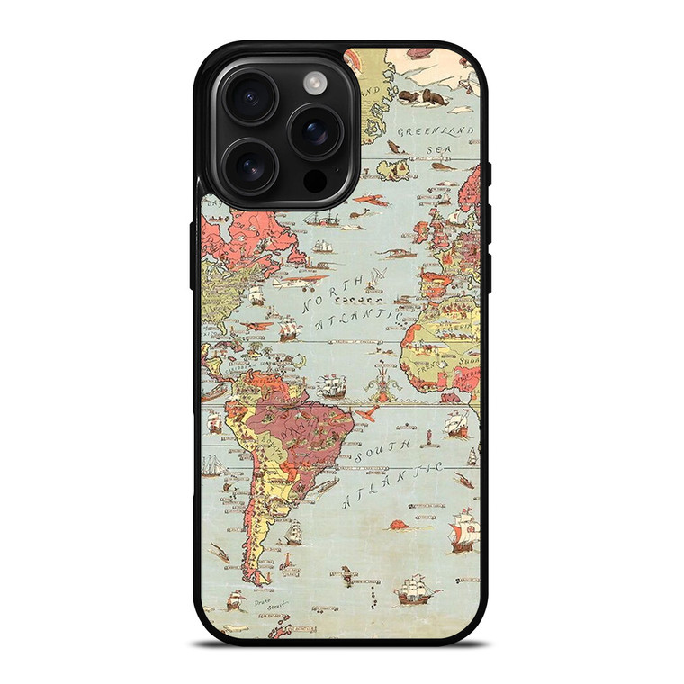 VINTAGE MAP iPhone 16 Pro Max Case Cover