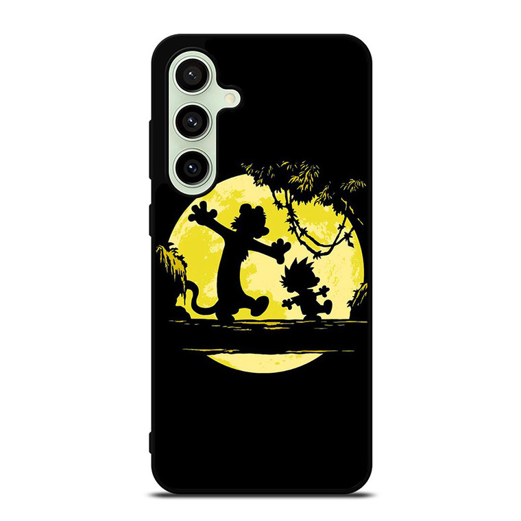 CALVIN AND HOBBES BLACK CARTOON Samsung Galaxy S24 FE Case Cover