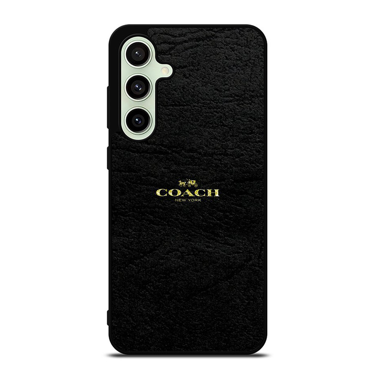 COACH NEW YORK BLACK LEATHER Samsung Galaxy S24 FE Case Cover