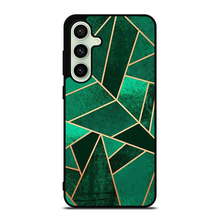 EMERALD AND COPPER GEOMETRIC PATTERN Samsung Galaxy S24 FE Case Cover