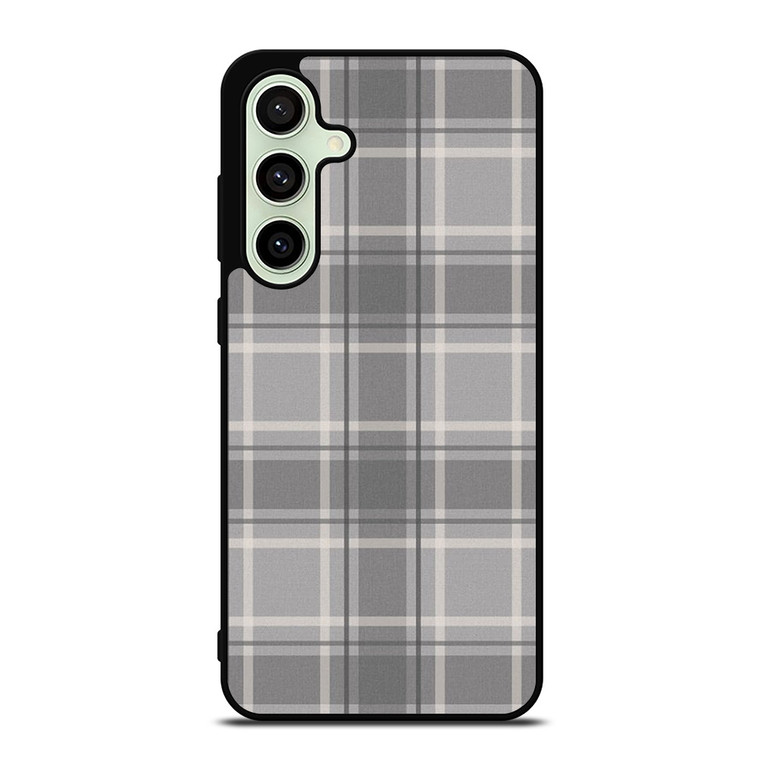 GREY TARTAN PLAID PATTERN Samsung Galaxy S24 FE Case Cover