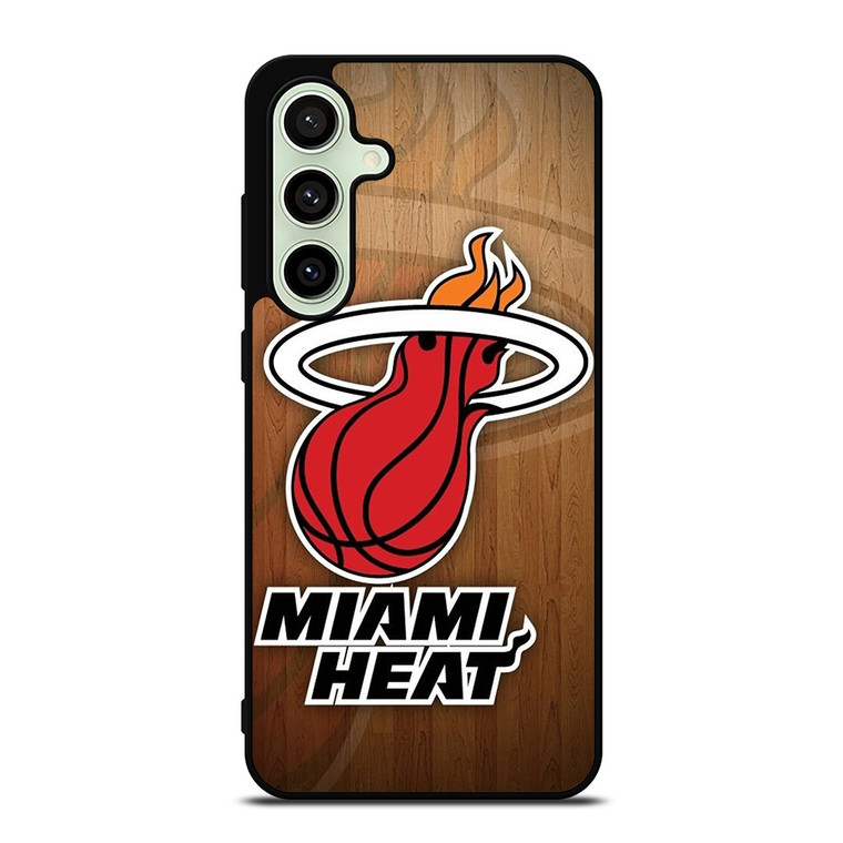 MIAMI HEAT WOODEN LOGO NBA Samsung Galaxy S24 FE Case Cover