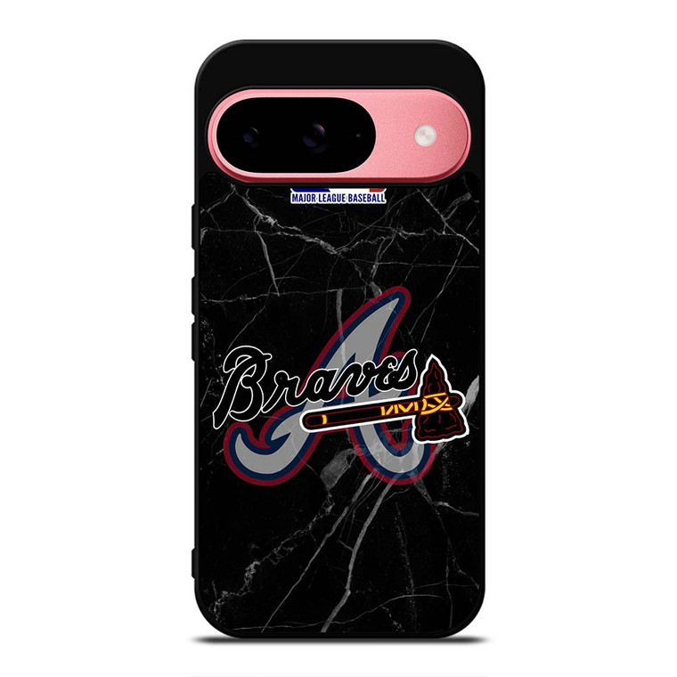 ATLANTA BRAVES BLACK MARBLE LOGO Google Pixel 9 Case Cover