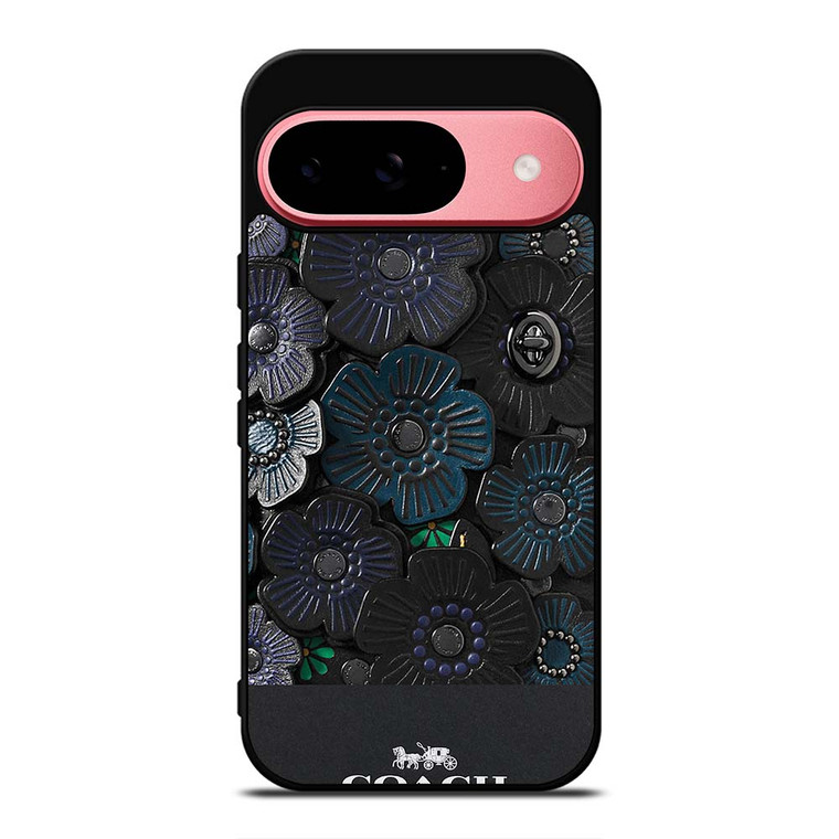 COACH NEW YORK BLACK TEA ROSE Google Pixel 9 Case Cover