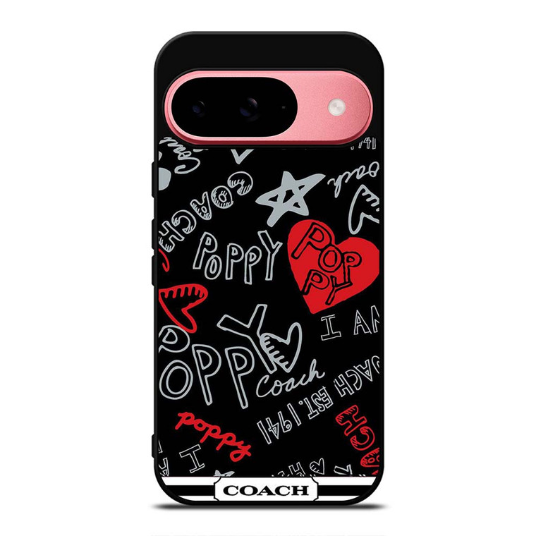 COACH NEW YORK POPPY BLACK Google Pixel 9 Case Cover