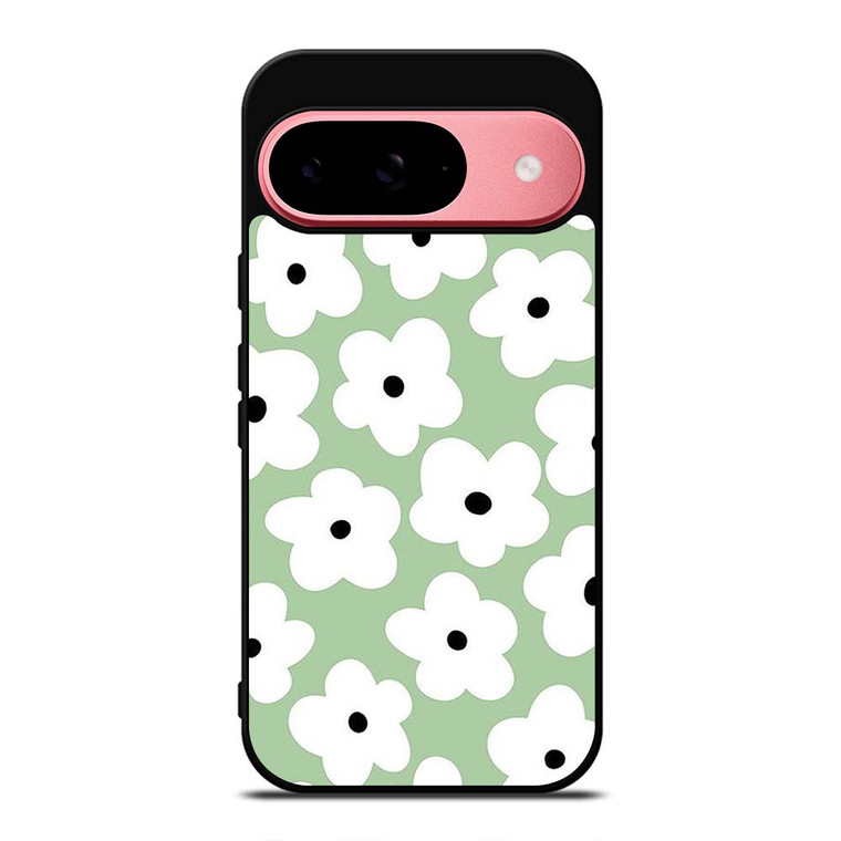 GREEN RETRO FLORAL PATTERN Google Pixel 9 Case Cover