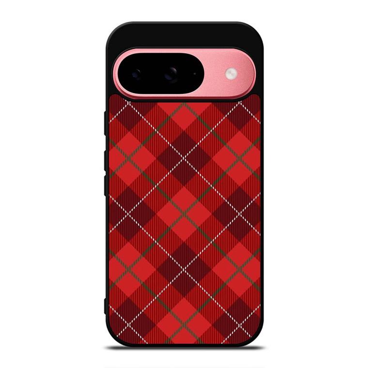 RED TARTAN CROSS PATTERN Google Pixel 9 Case Cover