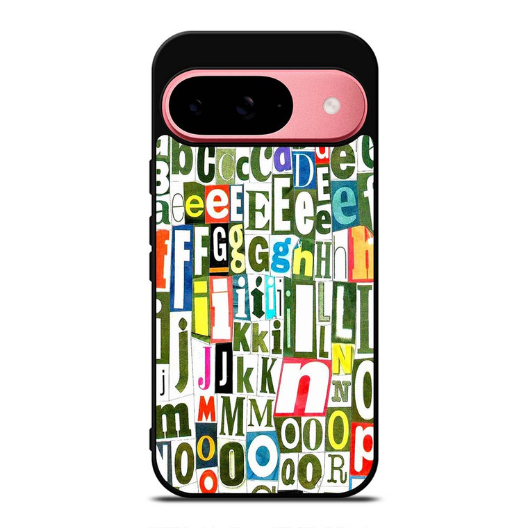 RETRO ALPHABET GREEN COLLAGE Google Pixel 9 Case Cover