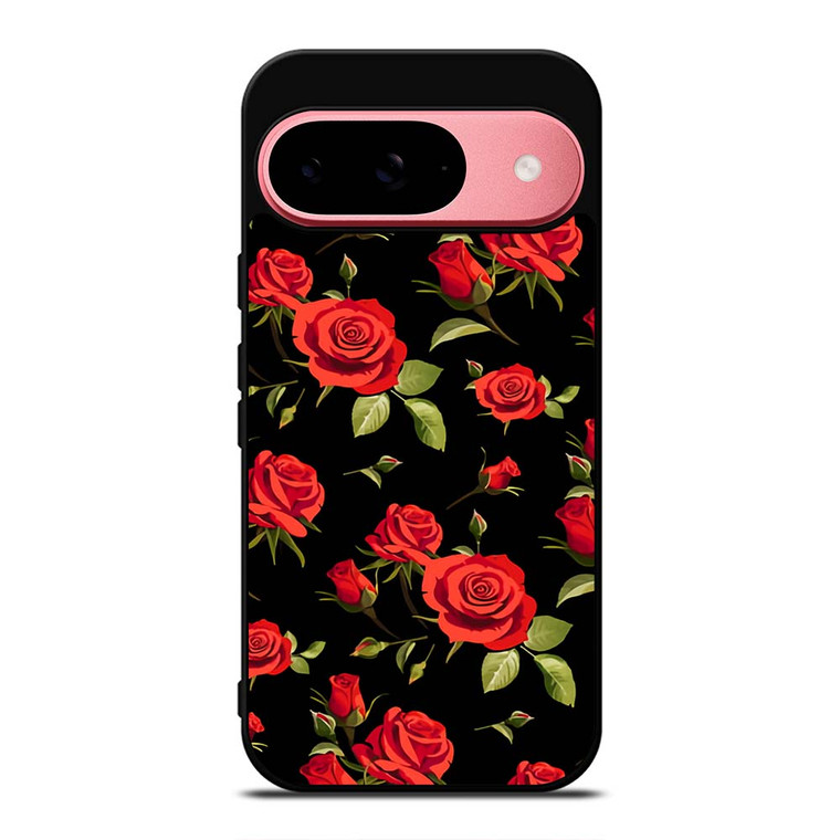SEAMLESS RED ROSE PATTERN Google Pixel 9 Case Cover