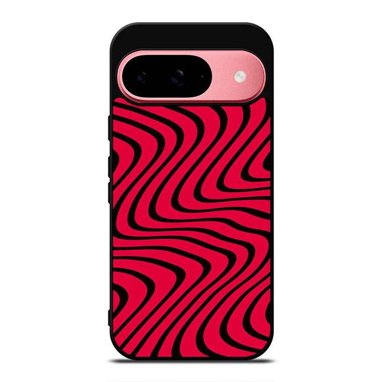 WAVY RED PATTERN Google Pixel 9 Case Cover