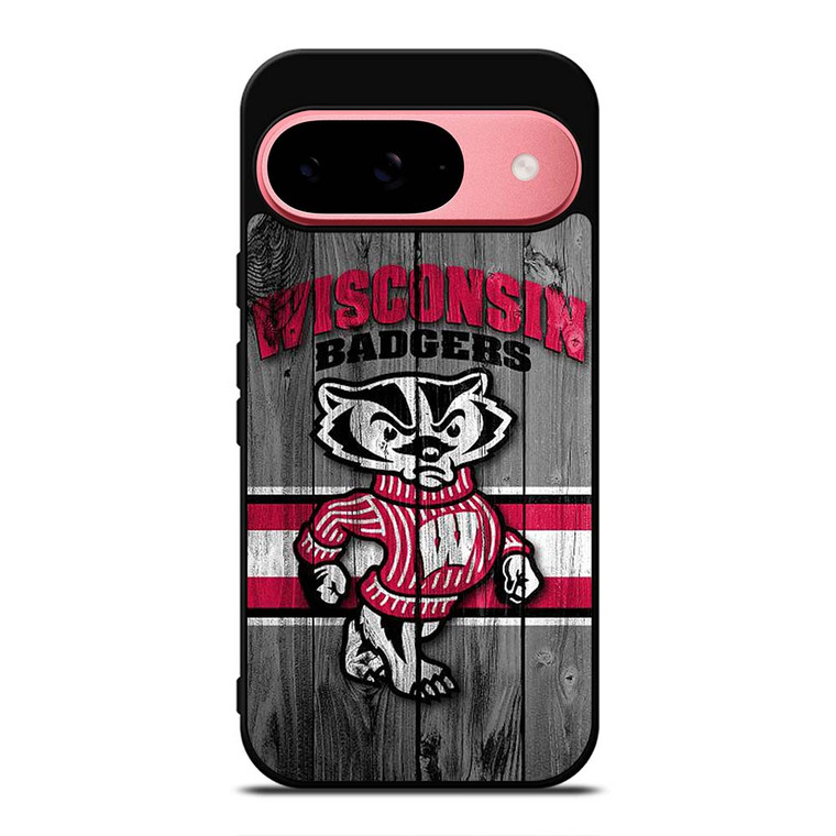 WISCONSIN BADGER WOODEN LOGO Google Pixel 9 Case Cover