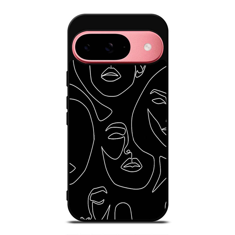 WOMAN FACE SKETCH PATTERN Google Pixel 9 Case Cover