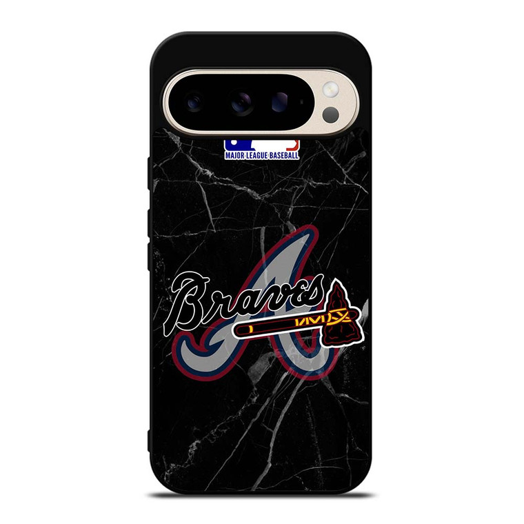 ATLANTA BRAVES BLACK MARBLE LOGO Google Pixel 9 Pro Case Cover