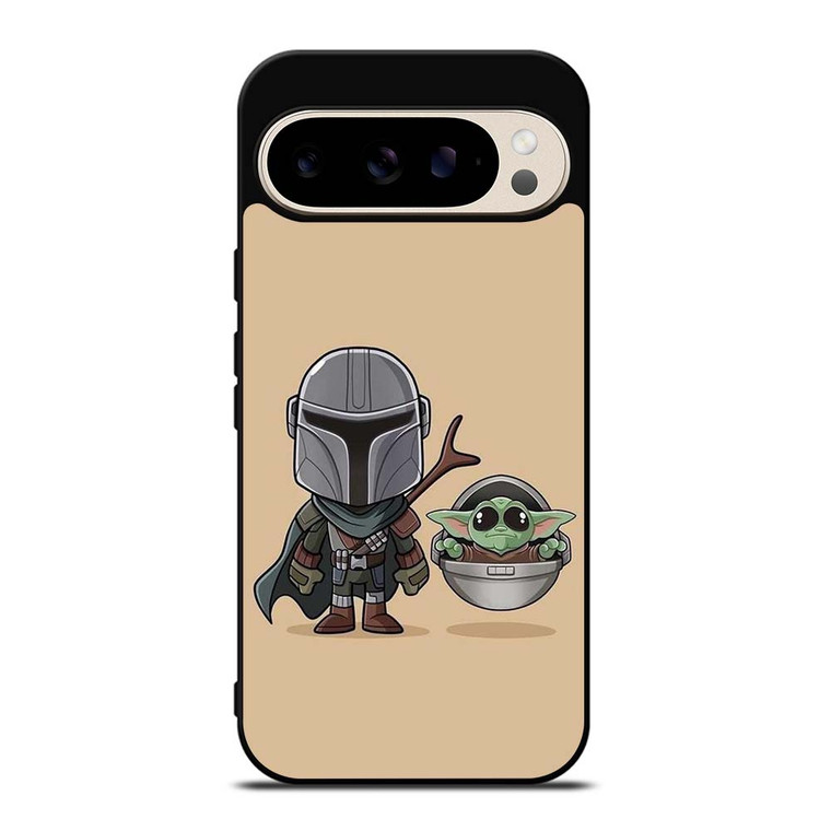 BABY YODA AND MANDALORIAN STAR WARS CUTE Google Pixel 9 Pro Case Cover
