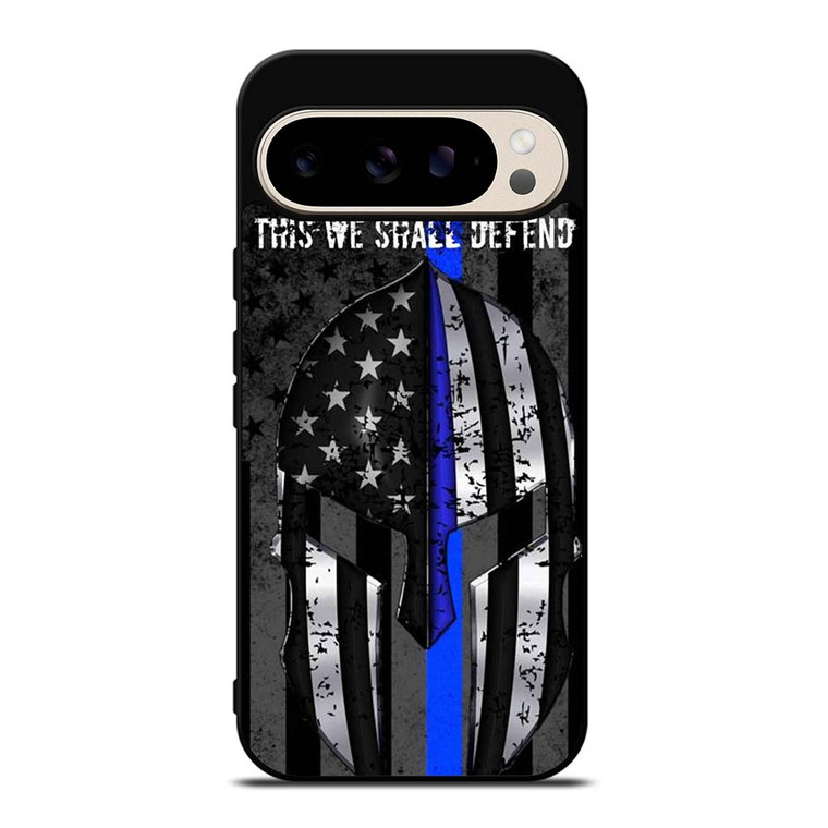 BLUE LINE POLICE WARRIOR Google Pixel 9 Pro Case Cover