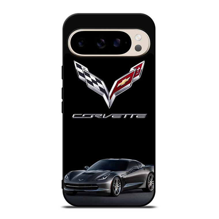 CORVETTE STINGRAY C7 BLACK CAR Google Pixel 9 Pro Case Cover