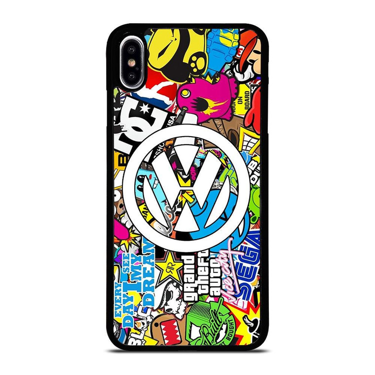 VW STICKER BOMB LOGO iPhone XS Max Case Cover