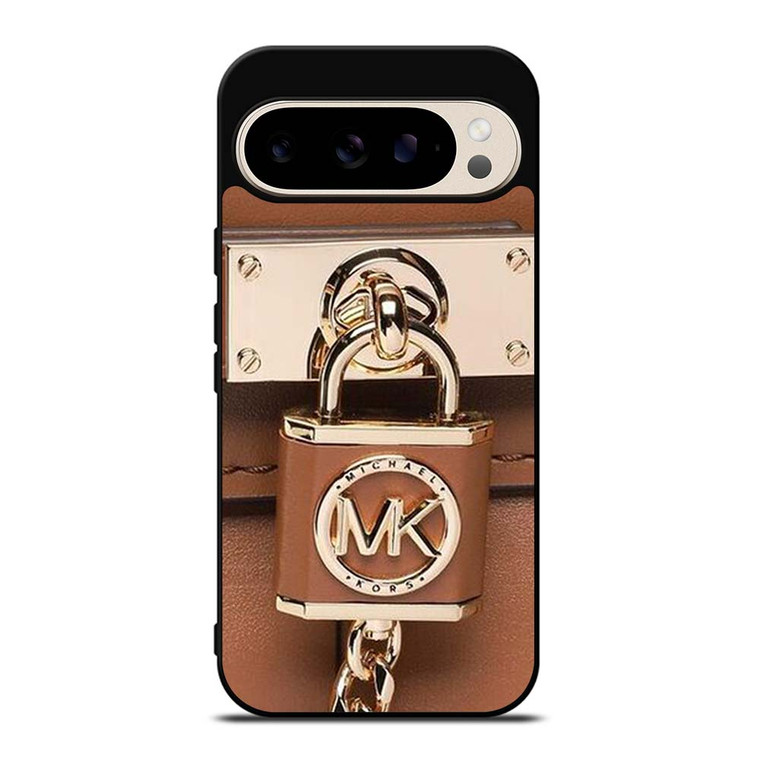 MICHAEL KORS LOGO MK PADLOCK BROWN Google Pixel 9 Pro Case Cover