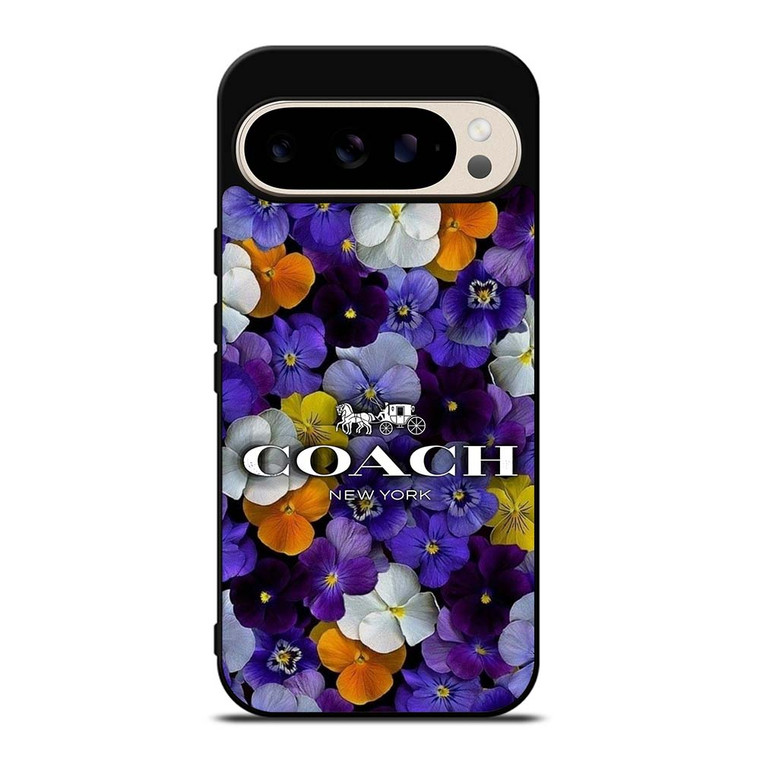 PURPLE FLOWERS COACH NEW YORK Google Pixel 9 Pro Case Cover