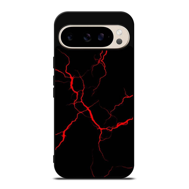 RED NEON LIGHTNING PATTERN Google Pixel 9 Pro Case Cover